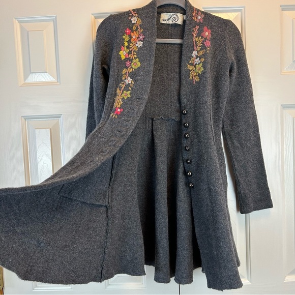 Anthropologie Rosie Neim Grey 100% Wool Coat - Picture 9 of 16